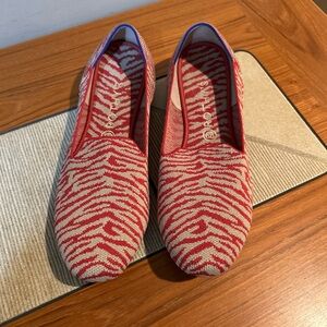 Rothy's Red and Cream Zebra Flats